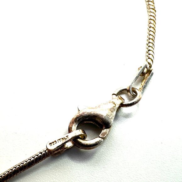 Golden Rutilated Quartz Artisan-Made Pendant on 30" Italian Sterling Snake Chain - Picture 7 of 13